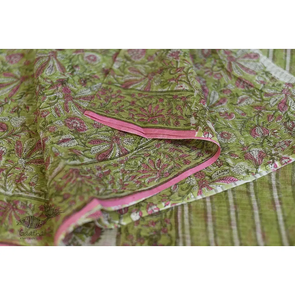 shop sanganeri hand block printed kota cotton saree