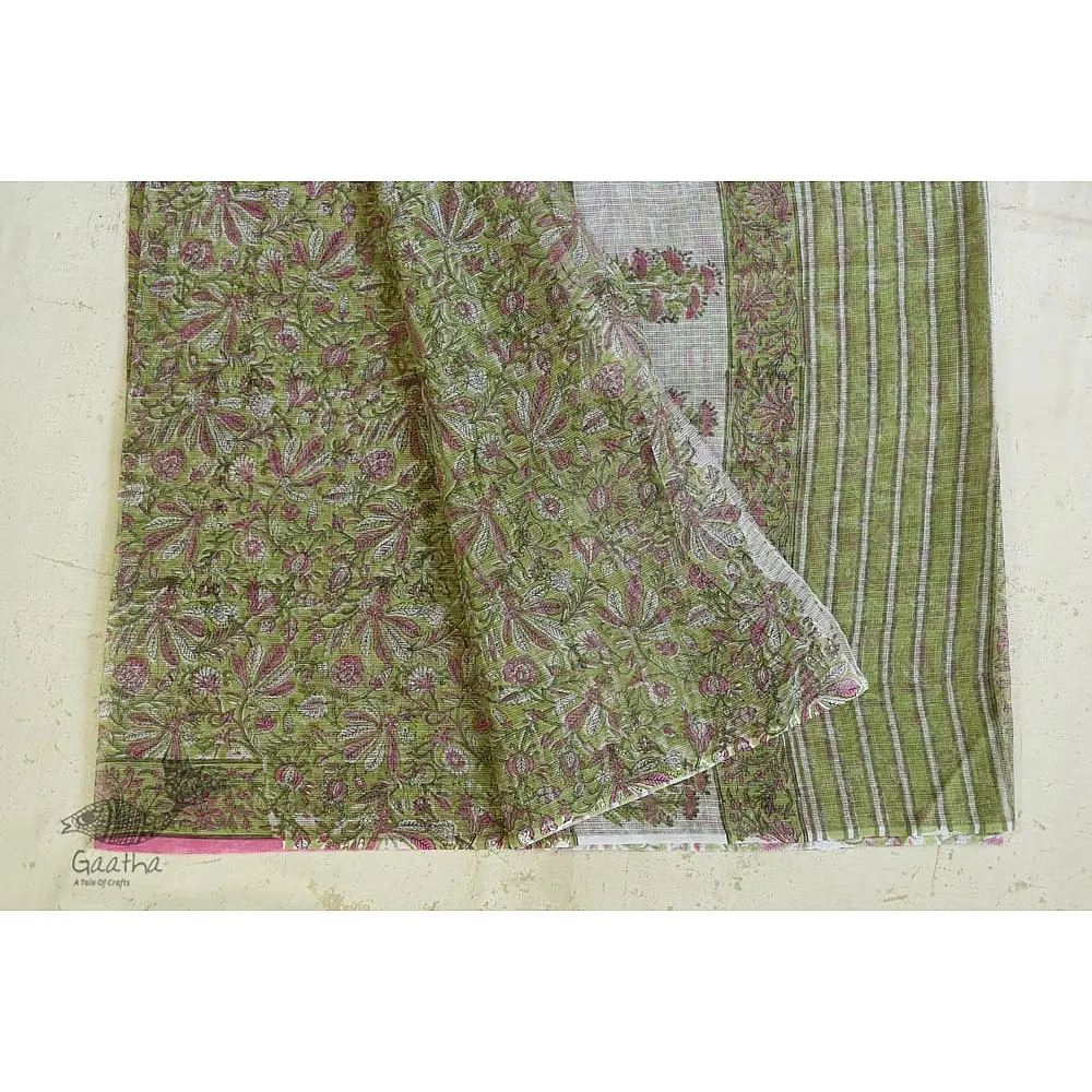 shop sanganeri hand block printed kota cotton saree