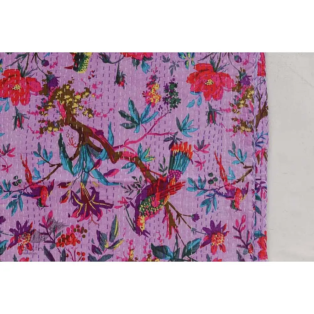 टांका - Embroidered Cotton Bed cover { Double bed } ~ 8