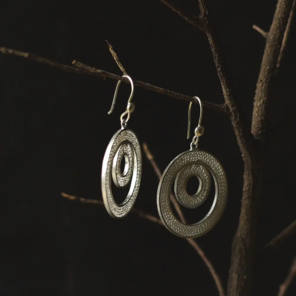 Shop Handcrafted Silver Earring - Circle