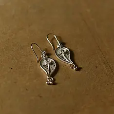 Shashi | Filigree Silver Earring - Paan Shape 