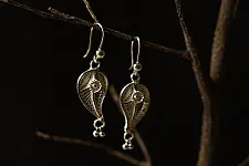 Shashi | Filigree Silver Earring - Paan Shape 