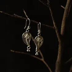 Shashi | Filigree Silver Earring - Paan Shape 
