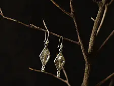 Shashi | Filigree Silver Earring ~ Dimond Shape