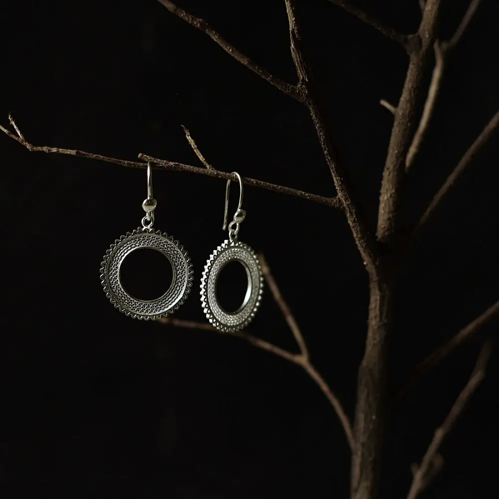 Shop Filigree Silver Earring - Round Ring