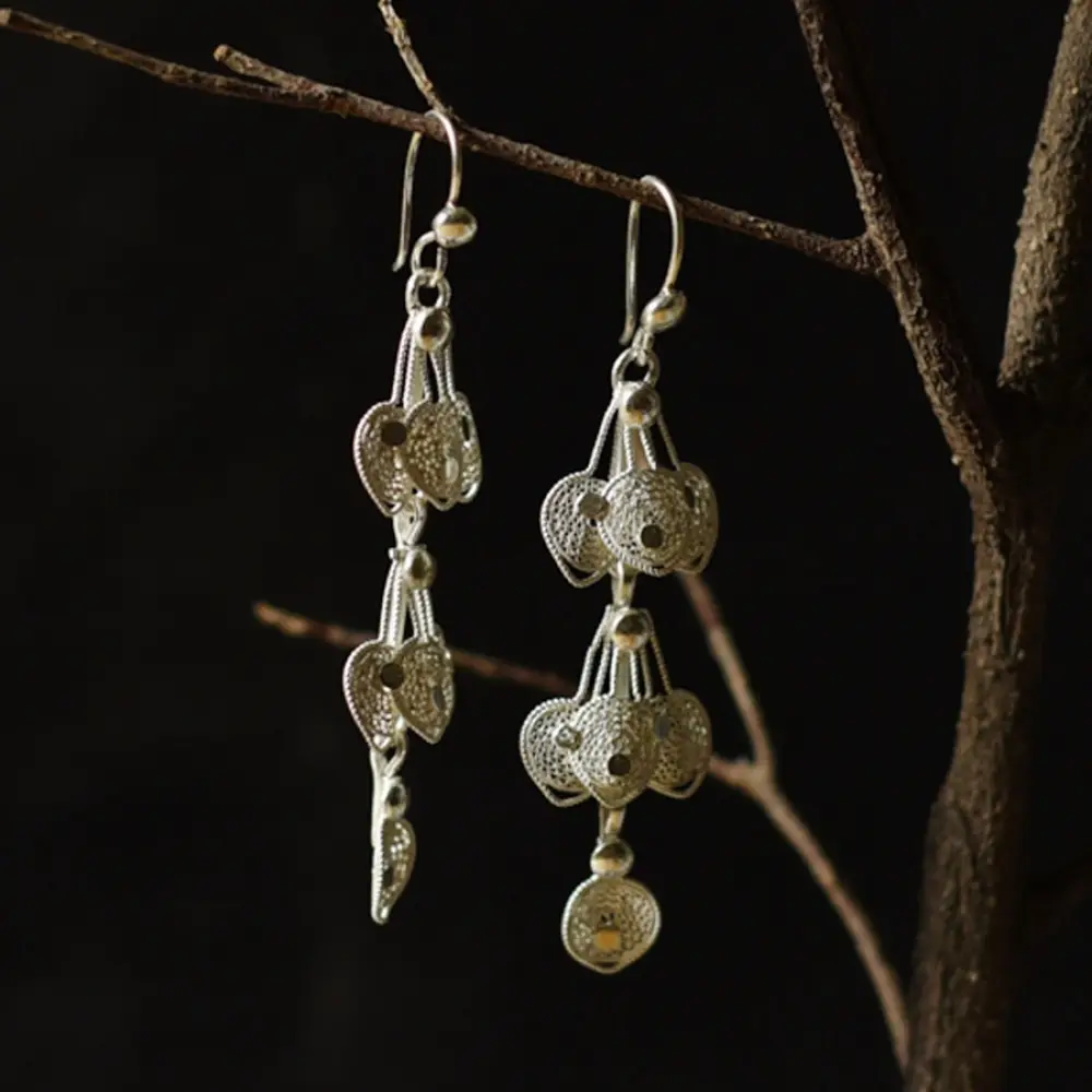 Shop Filigree Silver Earring - Peacock Feather