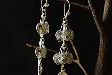 Shashi | Filigree Silver Earring - Peacock Feather