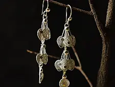 Shashi | Filigree Silver Earring - Peacock Feather