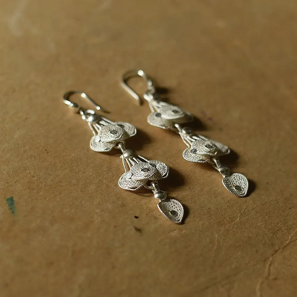 Shop Filigree Silver Earring - Peacock Feather