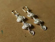 Shashi | Filigree Silver Earring - Peacock Feather