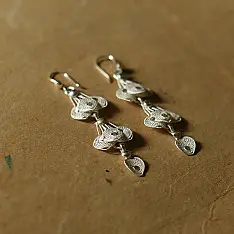 Shashi | Filigree Silver Earring - Peacock Feather