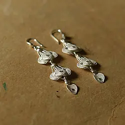 Shashi | Filigree Silver Earring - Peacock Feather