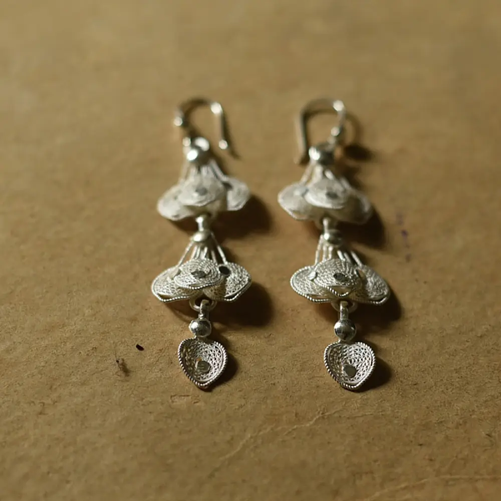 Shop Filigree Silver Earring - Peacock Feather