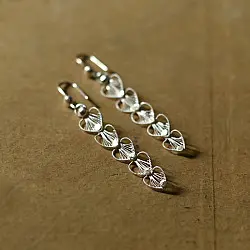 Shashi | Handcrafted Filigree Silver Earring - Heart Shape