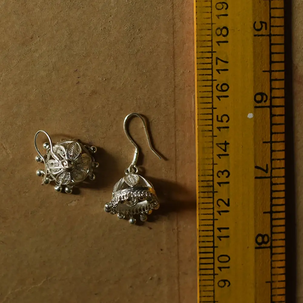 Shop Filigree Crafted Silver Jhumka Earring 