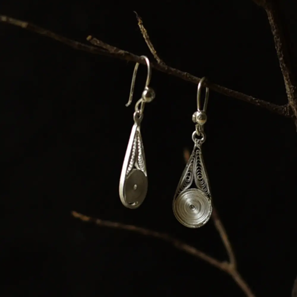 Shop Handcrafted Silver Earrings - Drop Shape 