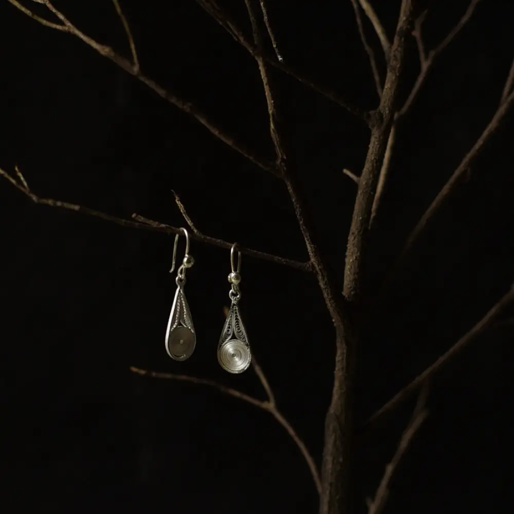 Shop Handcrafted Silver Earrings - Drop Shape 