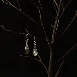 Shashi | Filigree Silver Earrings - Drop Shape