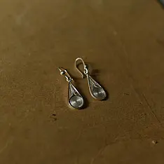 Shashi | Filigree Silver Earrings - Drop Shape