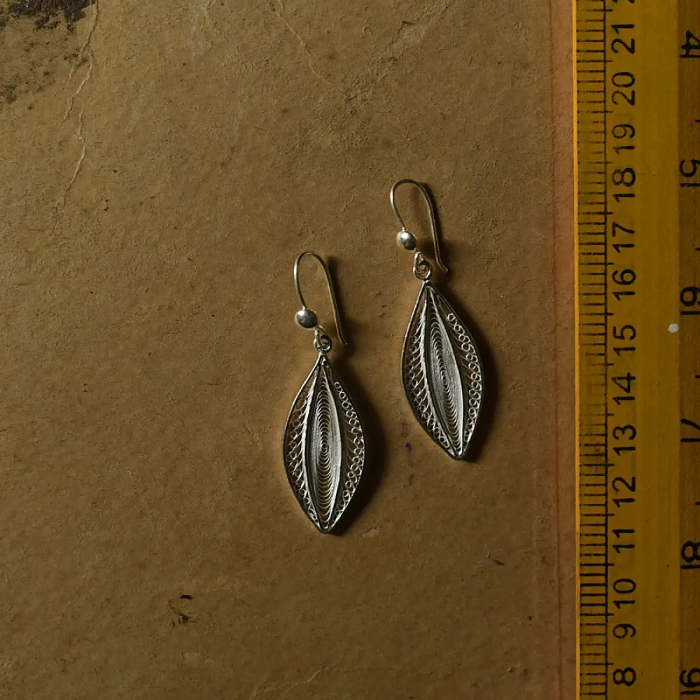 Shop Handcrafted Silver Earrings - Leaf Shape 