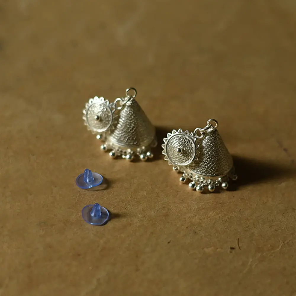 Shop Handcrafted Silver Earring - Jhumka 