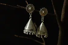 Shashi | Filigree Silver Earring - Jhumka