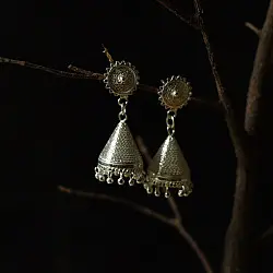 Shashi | Filigree Silver Earring - Jhumka