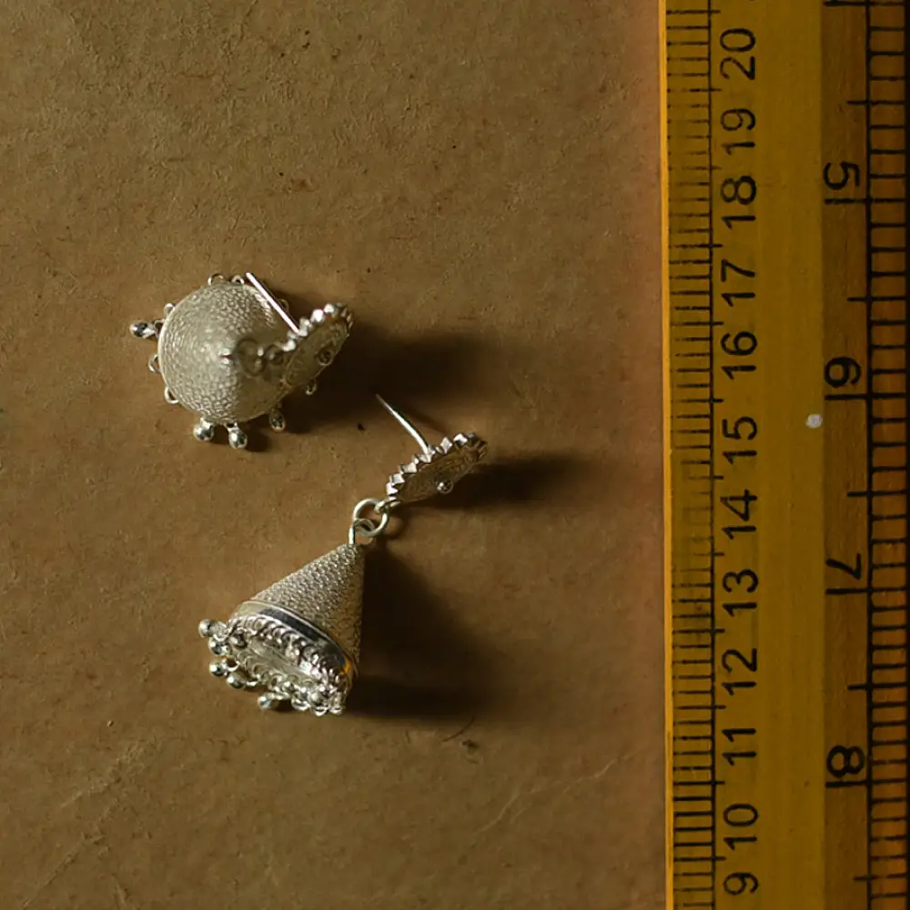 Shop Handcrafted Silver Earring - Jhumka 