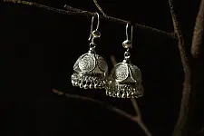 Shashi | Filigree Handcrafted Silver Earring - Jhumka