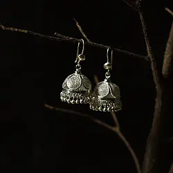 Shashi | Filigree Handcrafted Silver Earring - Jhumka