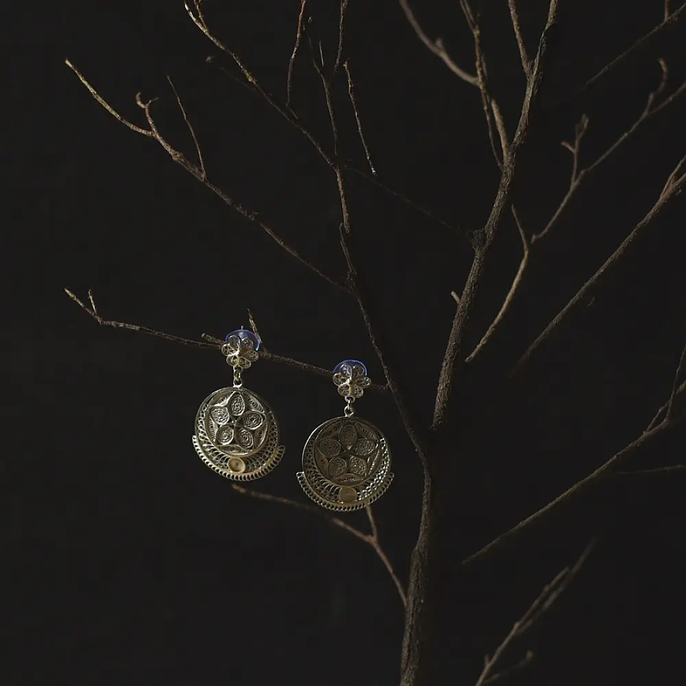 Shop Filigree Silver Earring - Round Dangler