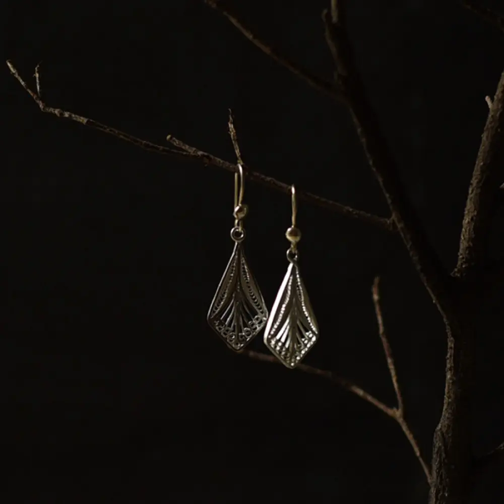 Shop Filigree Silver Earring - Diamond