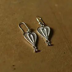 Shashi | Filigree Silver Earring - Heart Shape