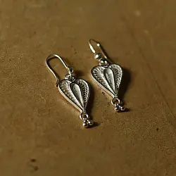 Shashi | Filigree Silver Earring - Heart Shape