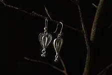 Shashi | Filigree Silver Earring - Heart Shape