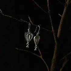 Shashi | Filigree Silver Earring - Heart Shape