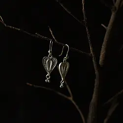 Shashi | Filigree Silver Earring - Heart Shape