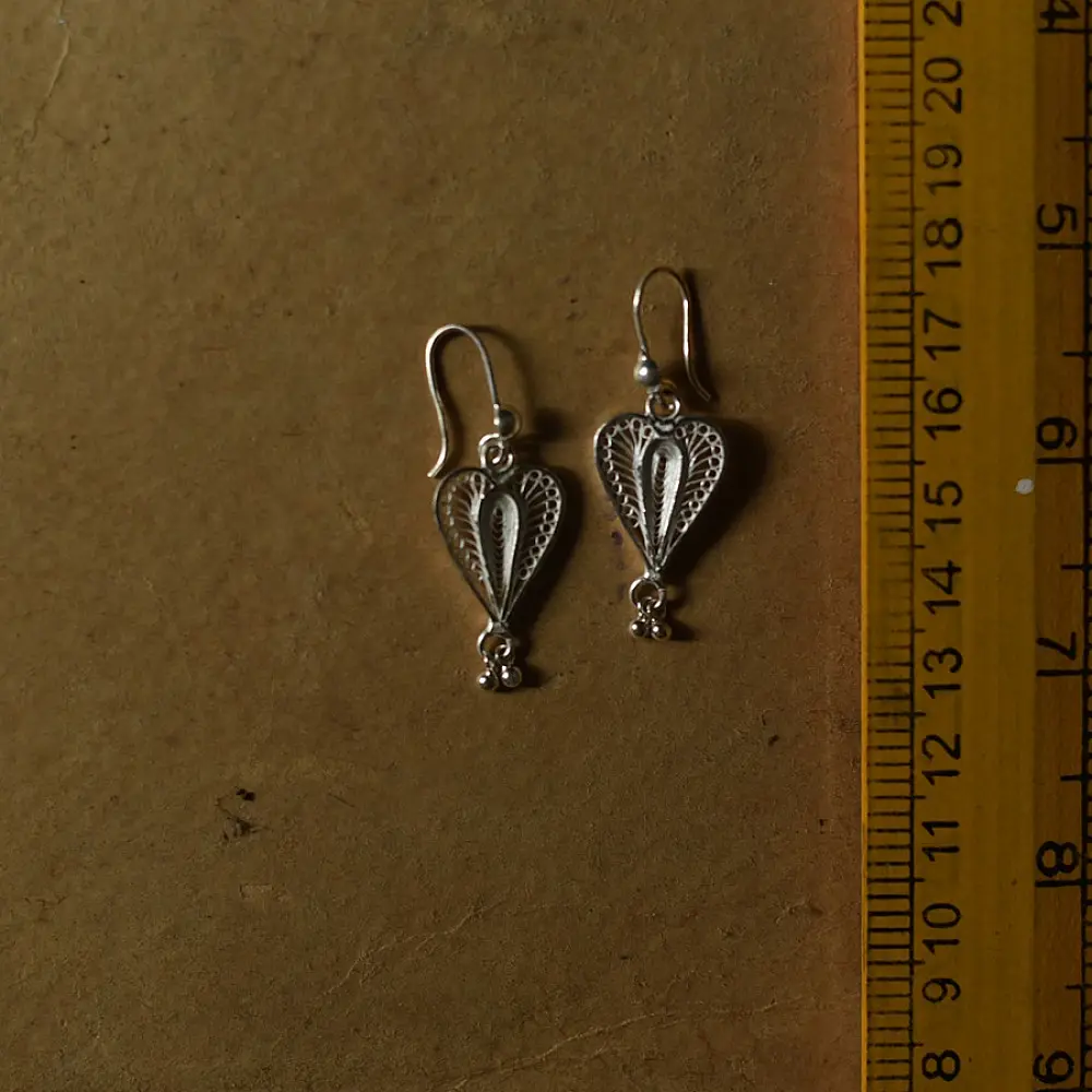 Shop Handcrafted Silver Earring - Heart Shape 