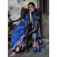 batik handloom maheshwari silk saree - blue