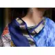 batik handloom maheshwari silk saree - blue