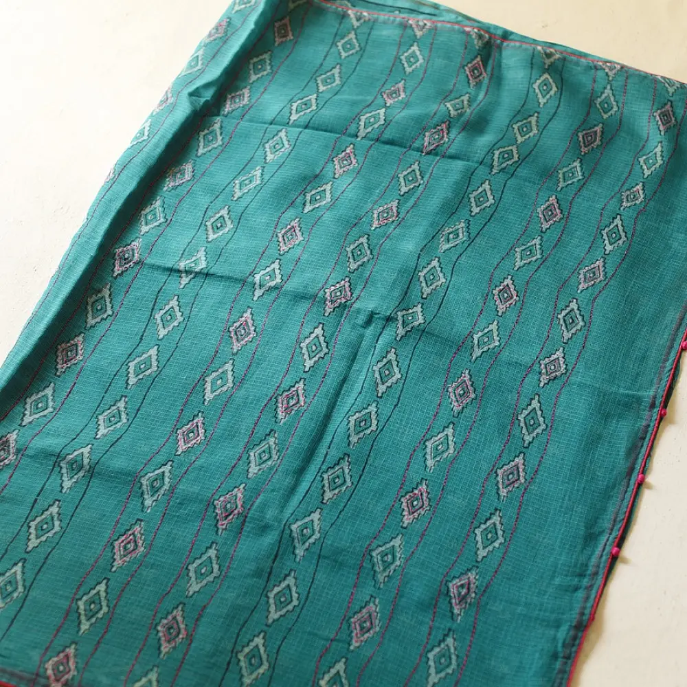 shop Block Printed Kota Cotton | Hand Embroidered Saree