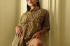 Sanganeri Shirt ✯ Pure Cotton - Block Printed Shirt ~ Brown