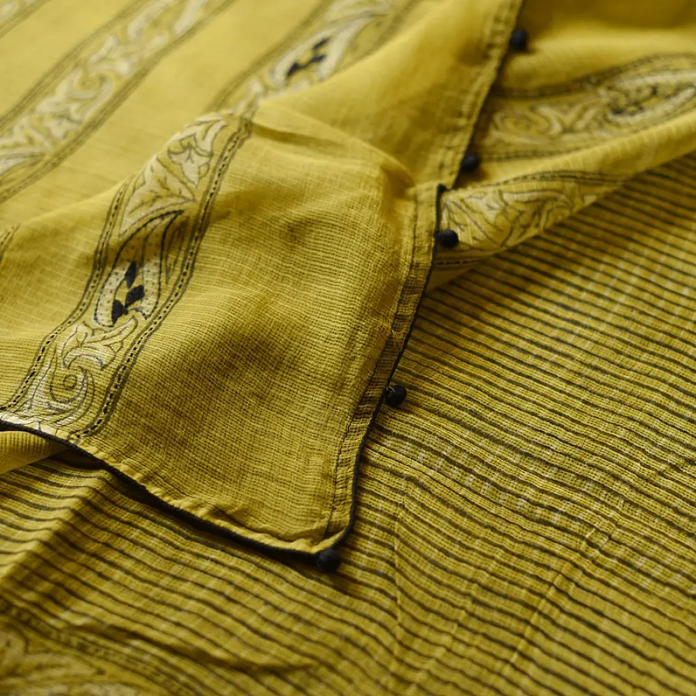 shop Block Printed Kota Cotton | Hand Embroidered Saree