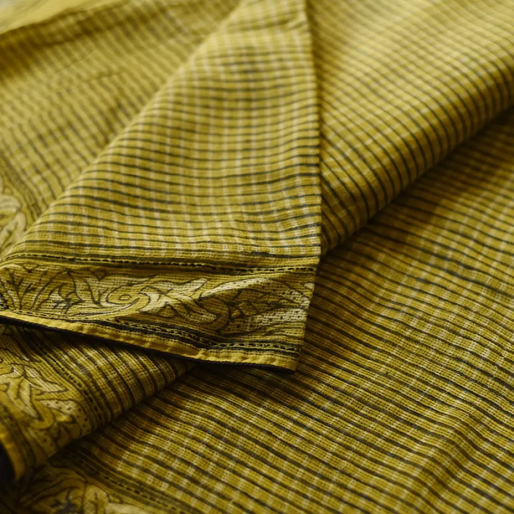 shop Block Printed Kota Cotton | Hand Embroidered Saree
