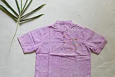 Little Karigari | Pure Cotton Embroidered - Stripe Shirt