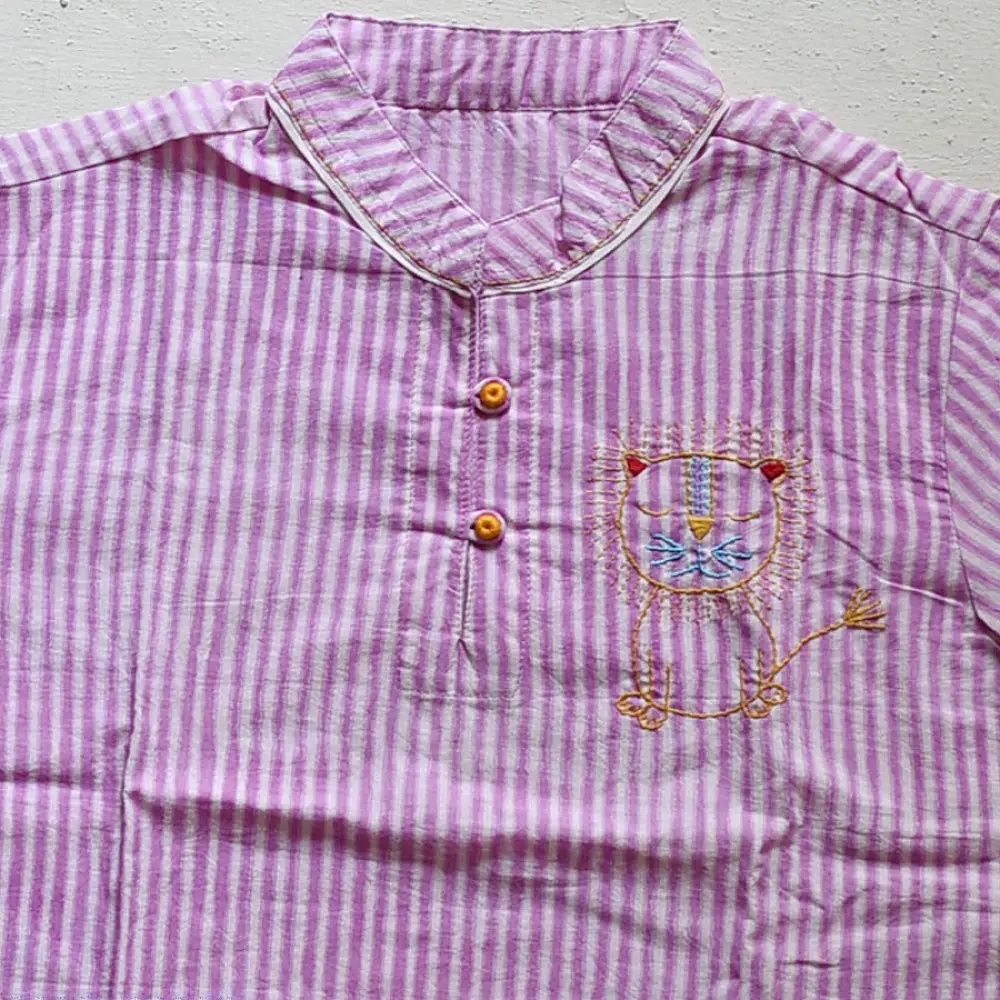 shop Pure Cotton Embroidered - Stripe Shirt