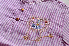 Little Karigari | Pure Cotton Embroidered - Stripe Shirt