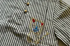 Little Karigari | Pure Cotton Embroidered - Black Stripe Shirt