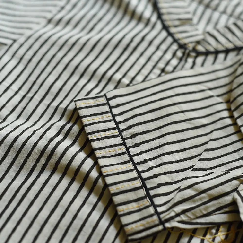 shop Pure Cotton Embroidered - Black Stripe Shirt