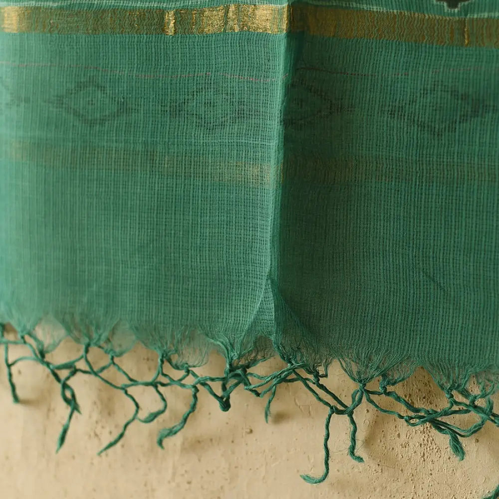 shop Block Printed - Kota Doria Cotton Dupatta 